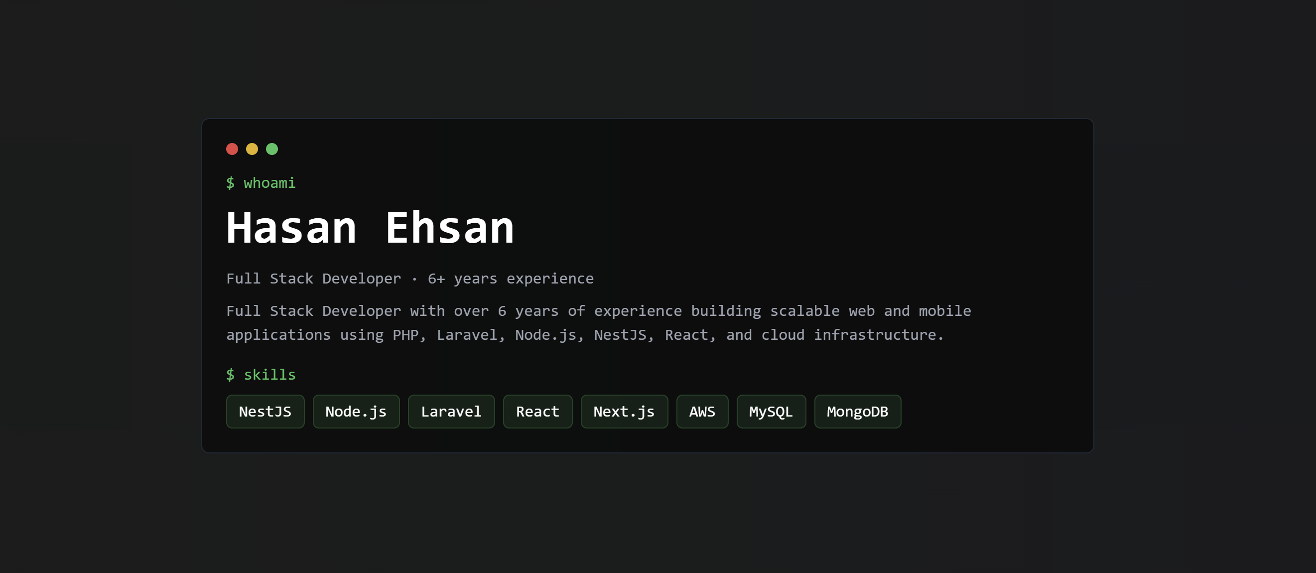 Hasan Ehsan | Full Stack Developer